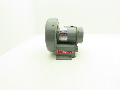 Spencer VB-002B-000 Vortex Regenerative Blower 40cfm 1"npt .25Hp 3300rpm 230/460