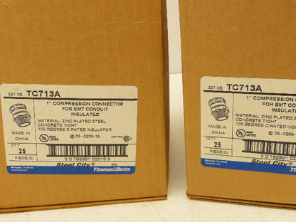 TC713A Steel City 1" EMT Conduit Compression Connector Insulated Lot of 99