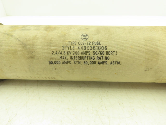 Cooper Bussmann 449D361G06 Buss Fuse CLS-12 Type 200A 2.4/4.8KVAC
