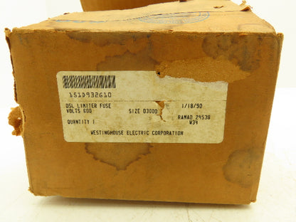 Westinghouse 151D932G10 DSL Limiter Fuse 600V 3000A