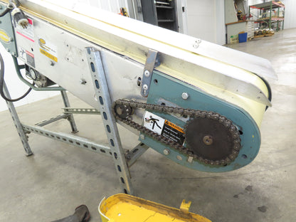 Hytrol 12"x 5' 11" Slider Bed Incline Belt Conveyor .5Hp 115V 1PH End Drive