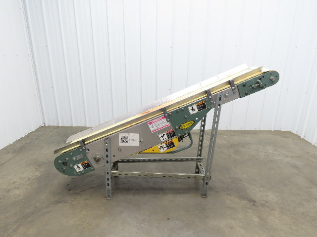 Hytrol 12"x 5' 11" Slider Bed Incline Belt Conveyor .5Hp 115V 1PH End Drive