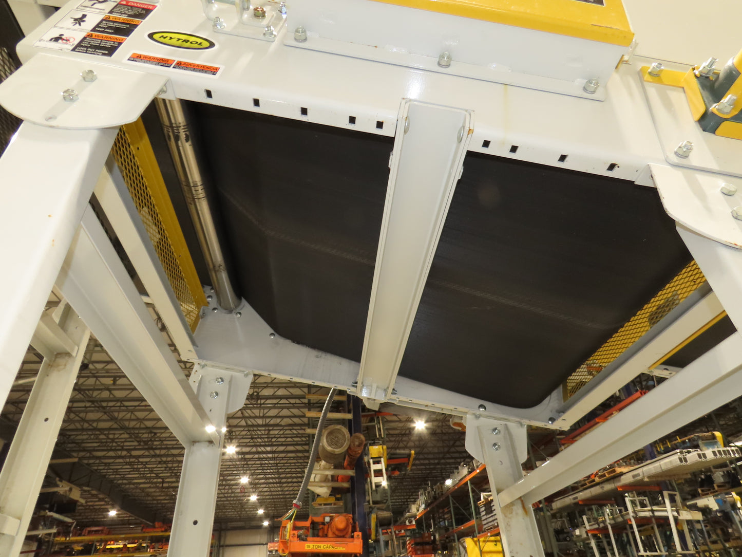 Hytrol HSSHD 43"x 40' Flat to Incline Belt Conveyor 3Hp 3PH Center Drive 168fpm