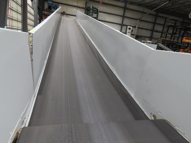 Hytrol HSSHD 43"x 40' Flat to Incline Belt Conveyor 3Hp 3PH Center Drive 168fpm