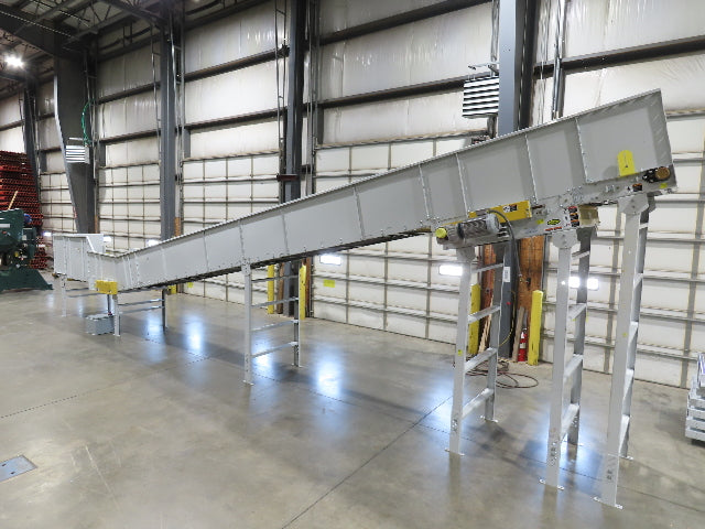 Hytrol HSSHD 43"x 40' Flat to Incline Belt Conveyor 3Hp 3PH Center Drive 168fpm