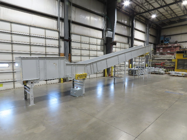 Hytrol HSSHD 43"x 40' Flat to Incline Belt Conveyor 3Hp 3PH Center Drive 168fpm