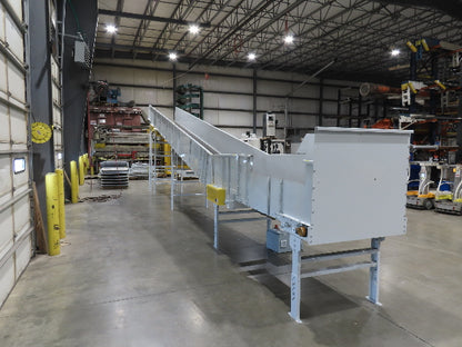Hytrol HSSHD 43"x 40' Flat to Incline Belt Conveyor 3Hp 3PH Center Drive 168fpm