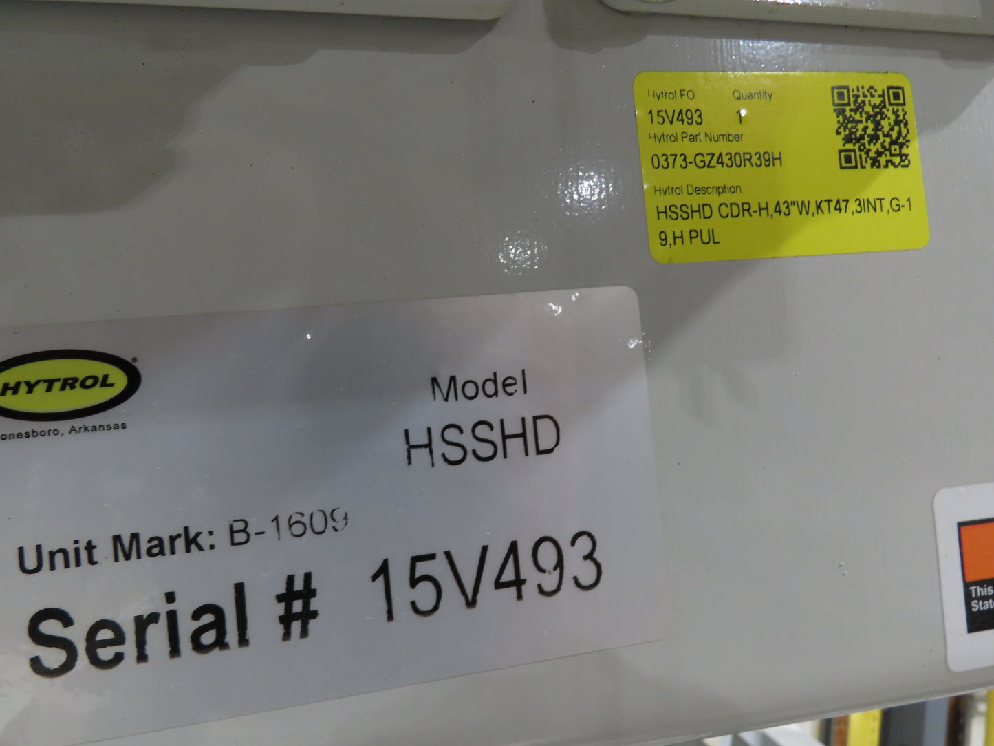 Hytrol HSSHD 43"x 40' Flat to Incline Belt Conveyor 3Hp 3PH Center Drive 168fpm