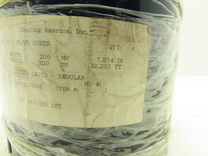 Siegling E8/2 U0/V5 200mm x 10.2' Smooth Top Conveyor Belt Green Lot of 4pcs 40'