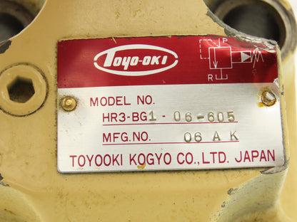 Toyo-oki HR3-BG1-06-605 Hydraulic Balancing Piston Relief Valve 72-1000 PSI