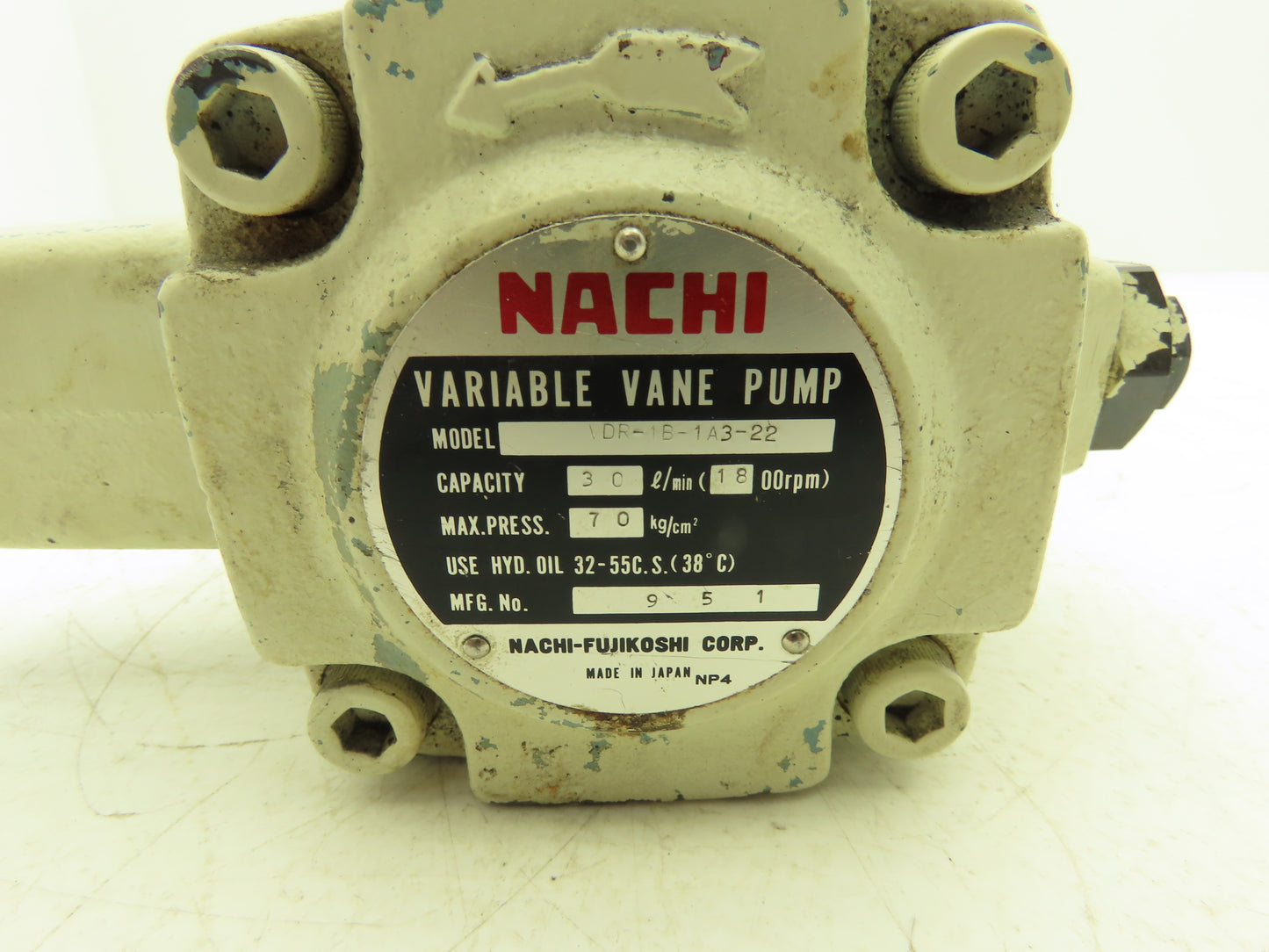 Nachi VDR-1B-1A3-22 Hydraulic Variable Vane Pump 7.9gpm 435-1015psi 2030psi Max