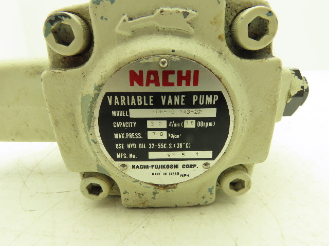 Nachi VDR-1B-1A3-22 Hydraulic Variable Vane Pump 7.9gpm 435-1015psi 2030psi Max