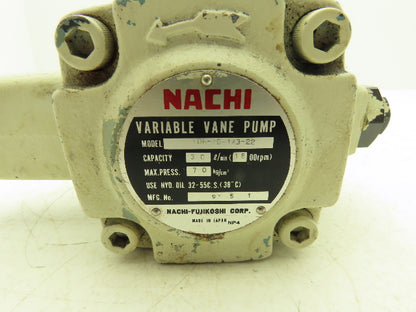 Nachi VDR-1B-1A3-22 Hydraulic Variable Vane Pump 7.9gpm 435-1015psi 2030psi Max