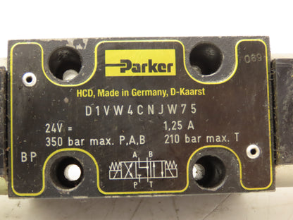 Parker D1VW4CNJW75 Hydraulic Directional Solenoid Valve 5000 PSI 24VDC