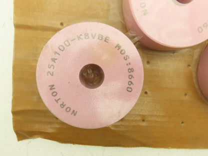 Norton 25A100-K8VBE Alundum Grinding Wheel 3.75" x 1" x 7/8" 8660RPM Lot of 5