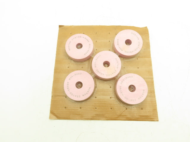 Norton 25A100-K8VBE Alundum Grinding Wheel 3.75" x 1" x 7/8" 8660RPM Lot of 5