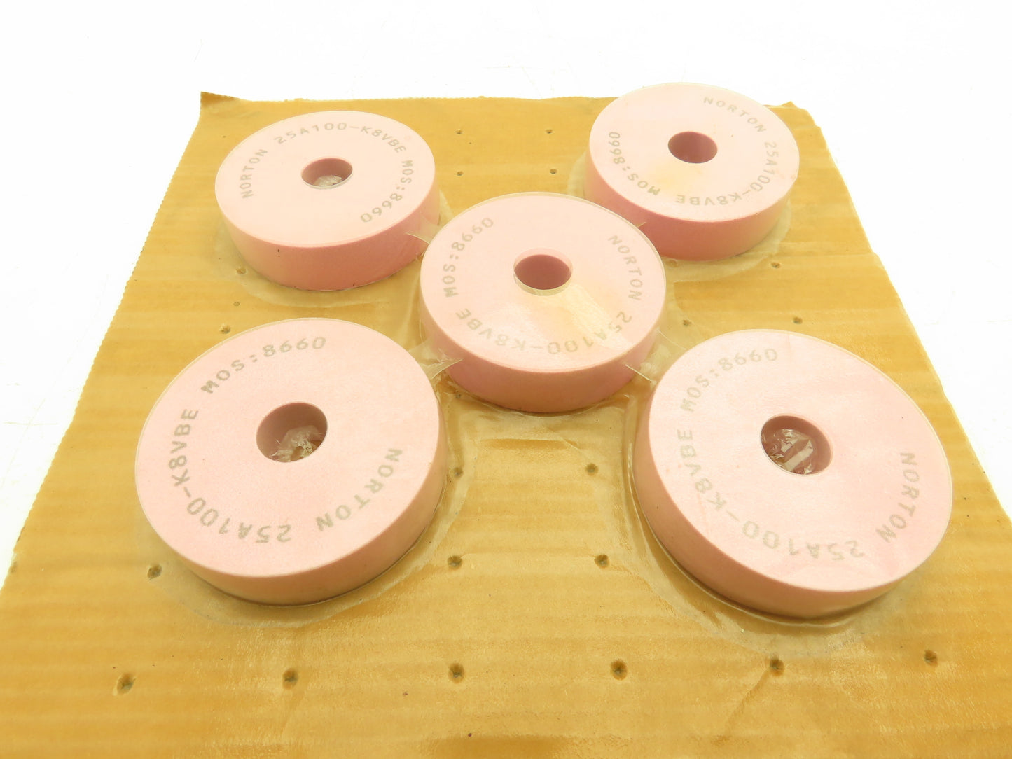 Norton 25A100-K8VBE Alundum Grinding Wheel 3.75" x 1" x 7/8" 8660RPM Lot of 5