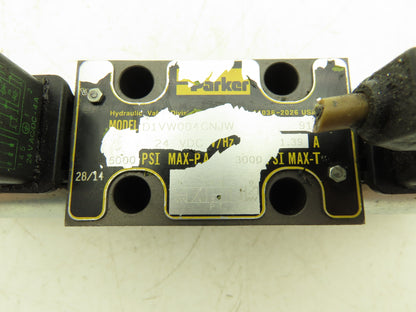 Parker D1VW004CNJW Hydraulic Directional Solenoid Valve 5000 PSI 24VDC