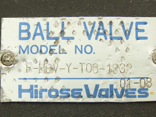 Hirose F-HBV-Y-T06-1832 3-Way Ball Valve 3/4"npt High Pressure