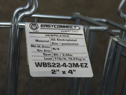Husky WBS22-4-3M-EZ Cable Tray 2"x8"x8' Easy Connect Wire Basket Lot of 13