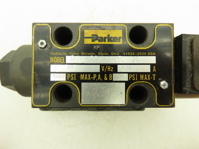 Parker D1VW20HNJWF-75 Hydraulic Directional Solenoid Valve D61VWB4NJWF-75 24VDC