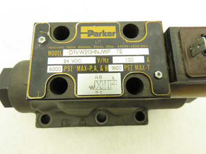 Parker D1VW20HNJWF-75 Hydraulic Directional Solenoid Valve D61VWB4NJWF-75 24VDC