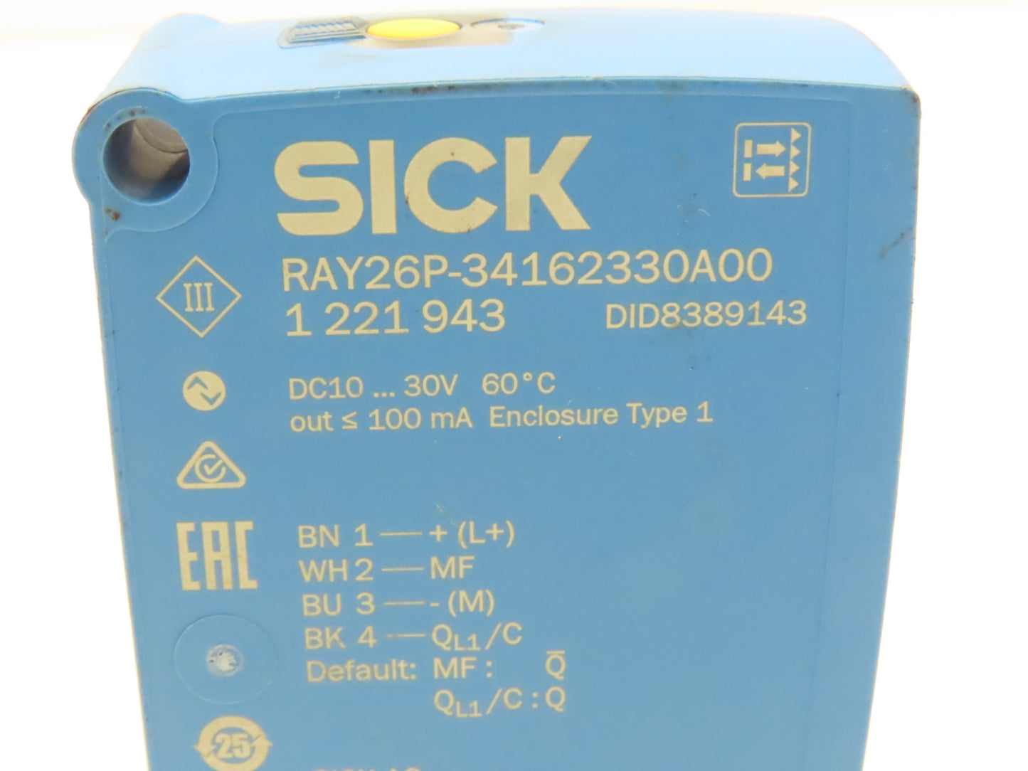 Sick RAY26P-34162330A00 Photoelectric Proximity Sensor 0-4.5m Sensing Range