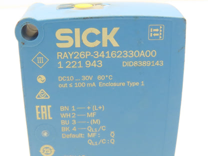 Sick RAY26P-34162330A00 Photoelectric Proximity Sensor 0-4.5m Sensing Range