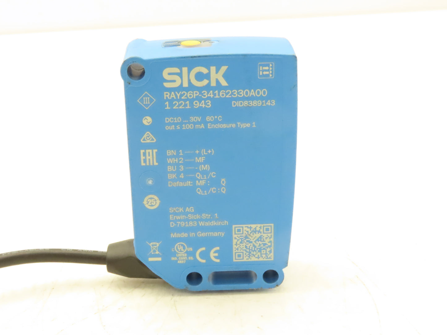 Sick RAY26P-34162330A00 Photoelectric Proximity Sensor 0-4.5m Sensing Range