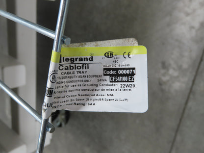 Legrand CF54/100EZ Cablofil Cable Tray 2" x 4" x 8' Galvanized Wire Lot of 15