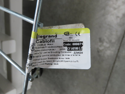 Legrand CF54/100EZ Cablofil Cable Tray 2" x 4" x 8' Galvanized Wire Lot of 15