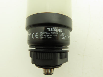 Banner TL50RBGQ Signal Light Stack Tower Red Blue Green 24V AC/DC 4 Pin M12