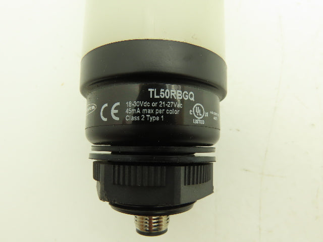 Banner TL50RBGQ Signal Light Stack Tower Red Blue Green 24V AC/DC 4 Pin M12