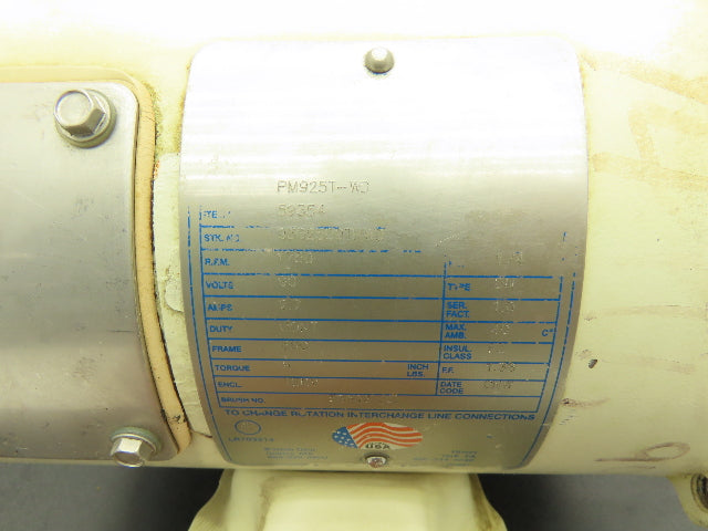 Boston Gear PM925T-WD  90VDC Washdown Motor 1/4Hp 2.7A 1750 RPM 56C TENV