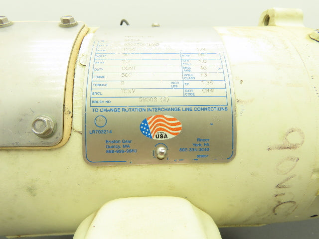 Boston Gear PM925T-WD  90VDC Washdown Motor 1/4Hp 2.7A 1750 RPM 56C TENV