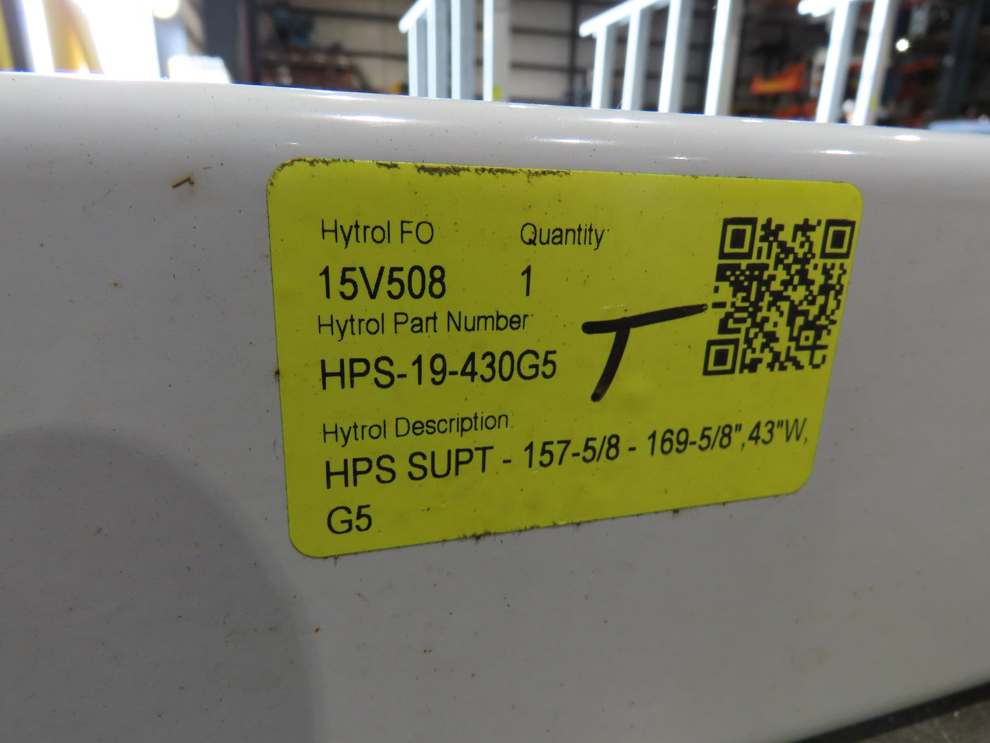 Hytrol HPS 43"W Conveyor Leg 78" Top Section Extension No Brackets WHITE