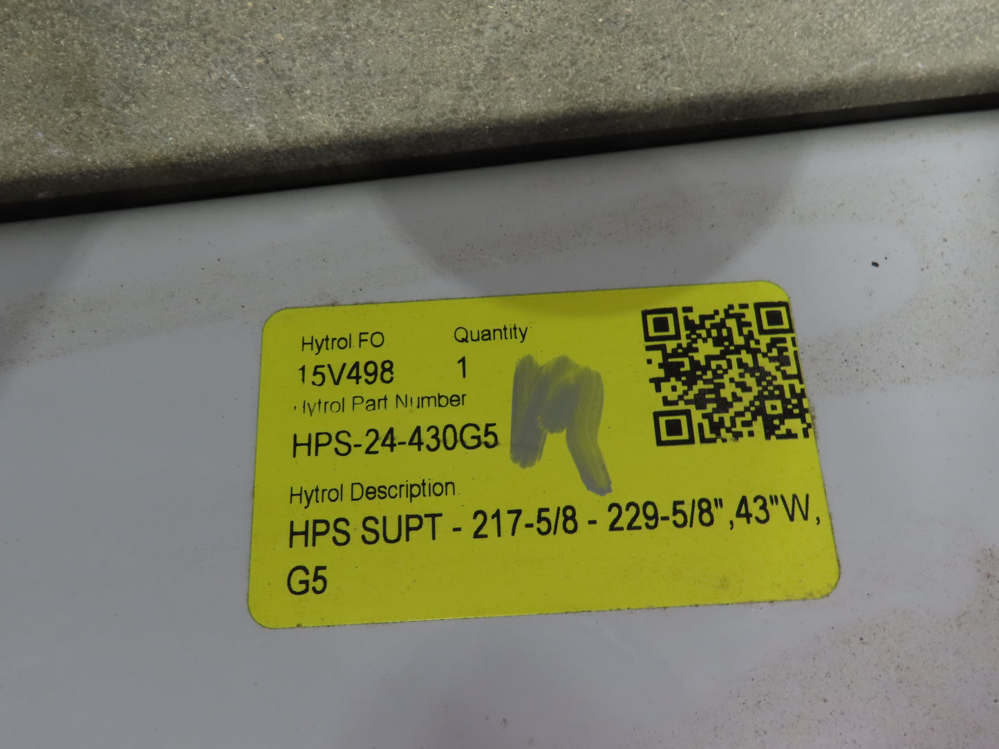 Hytrol HPS 43"W Conveyor Leg 72" Top Section Extension No Brackets WHITE