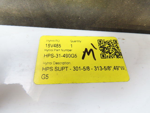 Hytrol HPS 49"W Conveyor Leg 102" Top Section Extension No Brackets WHITE