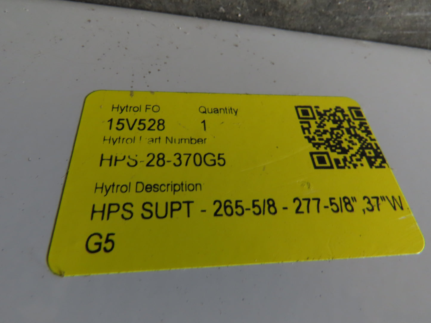 Hytrol HPS 37"W Conveyor Leg 102" Top Section Extension No Brackets WHITE