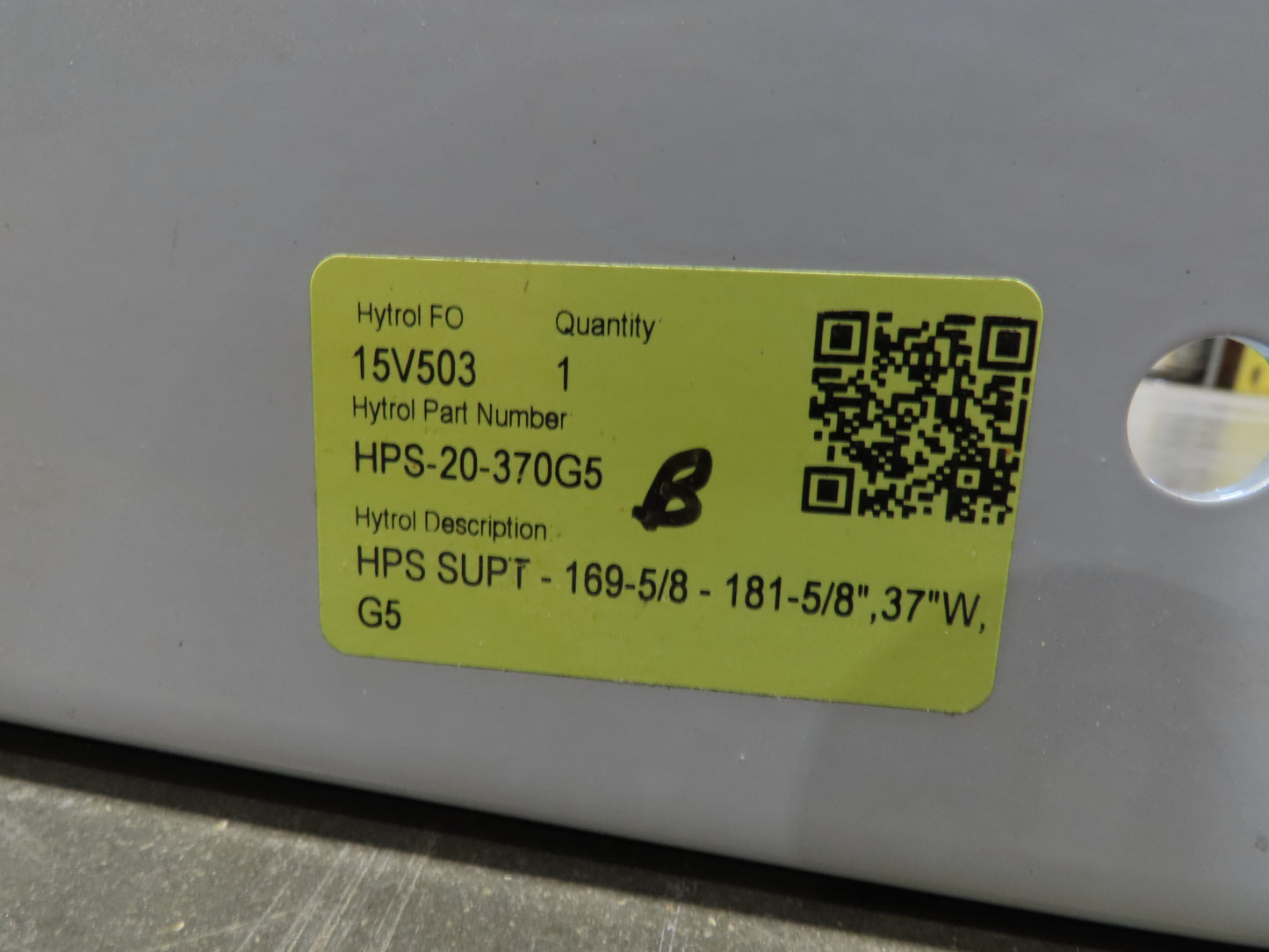 Hytrol HPS 37"W Conveyor Leg 90" Top Section Extension No Brackets WHITE