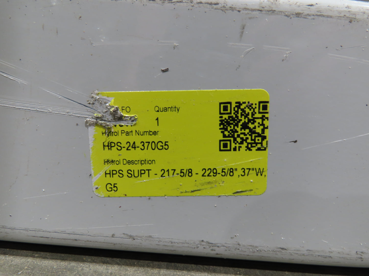 Hytrol HPS 37"W Conveyor Leg 72" Top Section Extension No Brackets WHITE