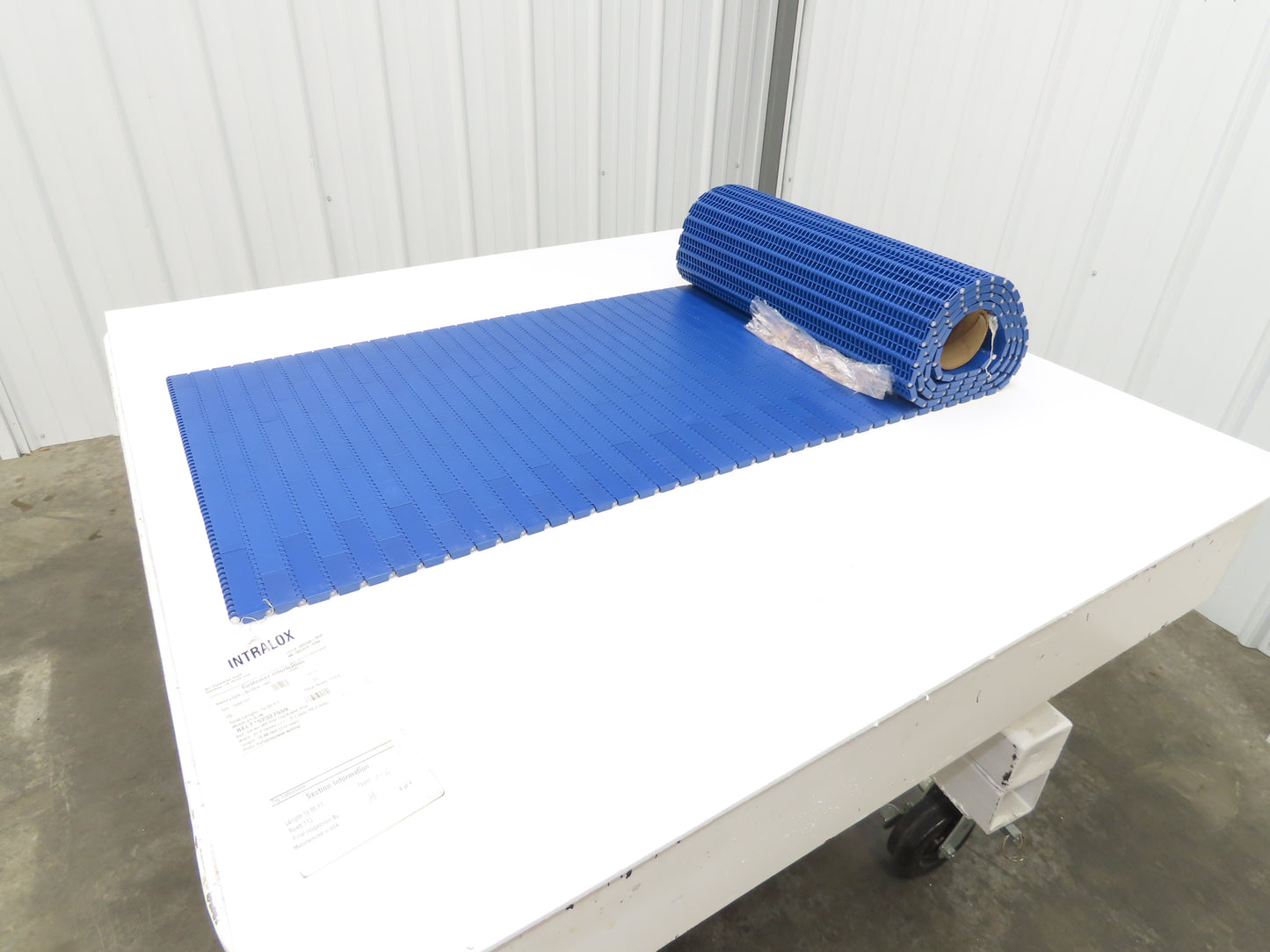 Intralox 900 MatTop Flat Top Plastic Conveyor Belt Chain BLUE 21.6"W 10' Length