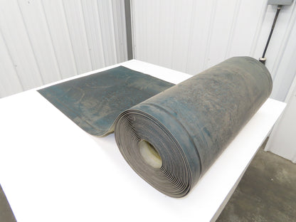26-3/4"W x 44' Green PVC Rubber Conveyor Belt with V-Belt Guides 680mm Wide