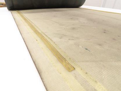 26-3/4"W x 44' Green PVC Rubber Conveyor Belt with V-Belt Guides 680mm Wide