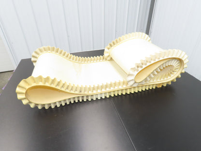 16"W x 9'L White PVC Smooth Top Conveyor Belt Corrugated Side Walls Endless