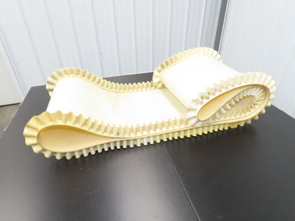 16"W x 9'L White PVC Smooth Top Conveyor Belt Corrugated Side Walls Endless