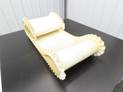 16"W x 9'L White PVC Smooth Top Conveyor Belt Corrugated Side Walls Endless