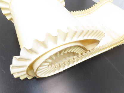 16"W x 9'L White PVC Smooth Top Conveyor Belt Corrugated Side Walls Endless