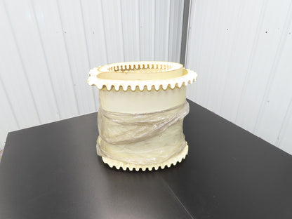 16"W x 9'L White PVC Smooth Top Conveyor Belt Corrugated Side Walls Endless