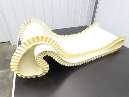 16"W x 9'L White PVC Smooth Top Conveyor Belt Corrugated Side Walls Endless